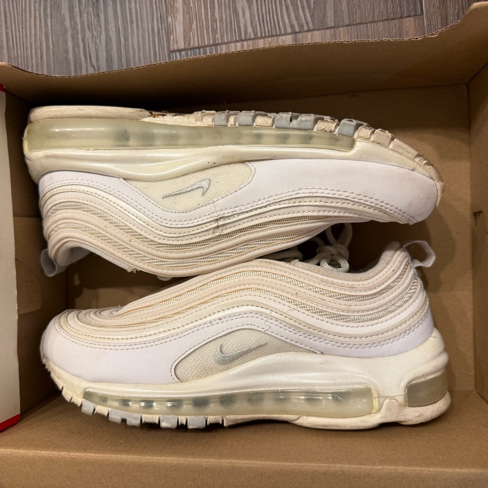Nike Air Max 97 White and Cream Sneakers